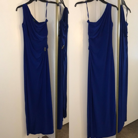 Ralph Lauren Evening Gown One Shoulder - Size 6 - Picture 2 of 8